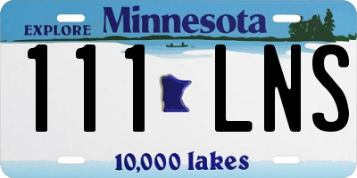 MN license plate 111LNS
