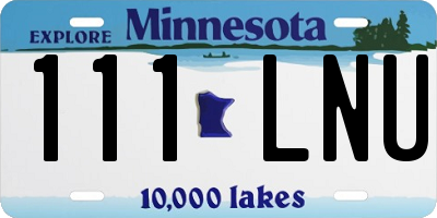 MN license plate 111LNU