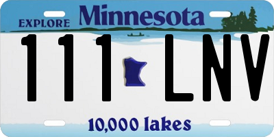 MN license plate 111LNV