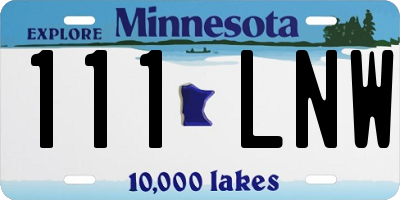 MN license plate 111LNW
