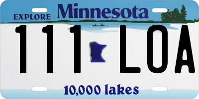 MN license plate 111LOA