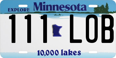 MN license plate 111LOB