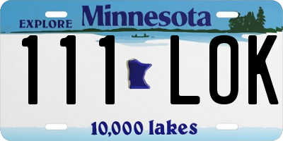 MN license plate 111LOK