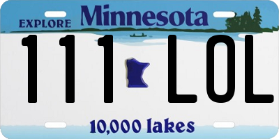 MN license plate 111LOL