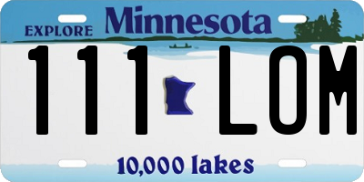 MN license plate 111LOM