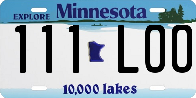MN license plate 111LOO