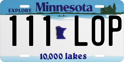 MN license plate 111LOP