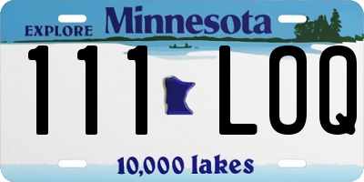 MN license plate 111LOQ