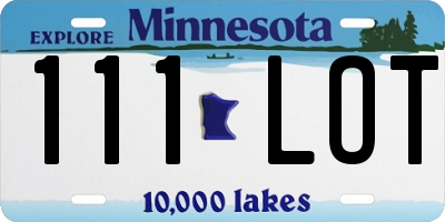MN license plate 111LOT