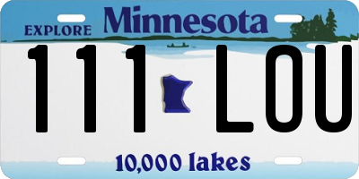 MN license plate 111LOU