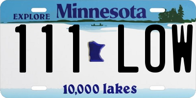 MN license plate 111LOW