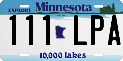 MN license plate 111LPA