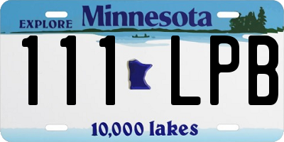 MN license plate 111LPB