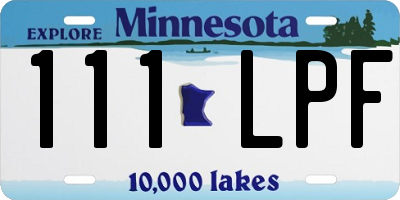 MN license plate 111LPF