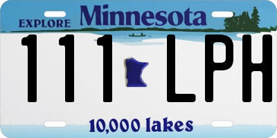 MN license plate 111LPH