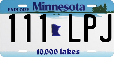 MN license plate 111LPJ