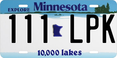 MN license plate 111LPK