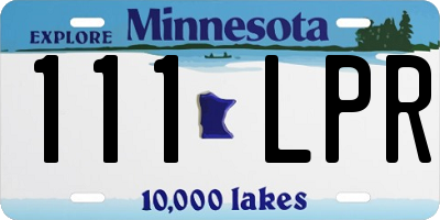 MN license plate 111LPR