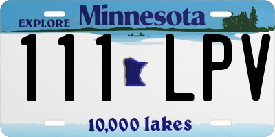 MN license plate 111LPV