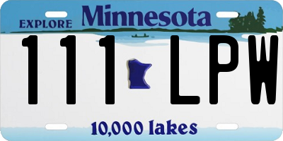 MN license plate 111LPW