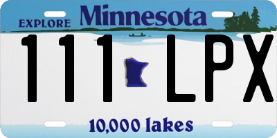MN license plate 111LPX