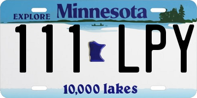 MN license plate 111LPY
