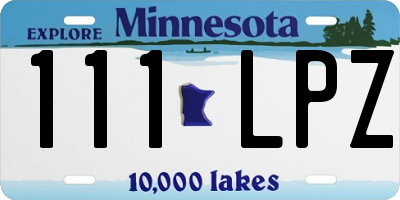 MN license plate 111LPZ