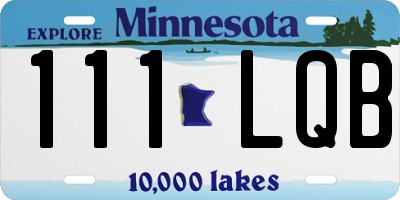 MN license plate 111LQB