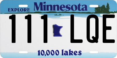 MN license plate 111LQE