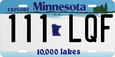 MN license plate 111LQF