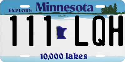 MN license plate 111LQH