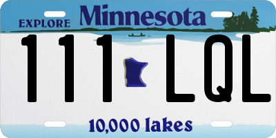 MN license plate 111LQL