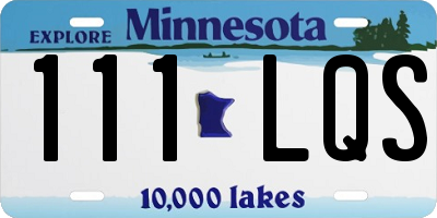 MN license plate 111LQS