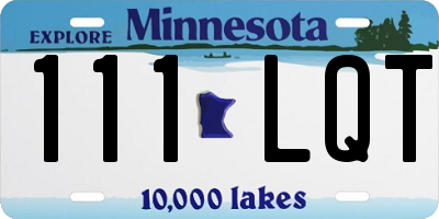 MN license plate 111LQT