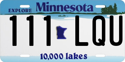 MN license plate 111LQU