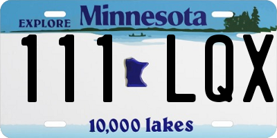 MN license plate 111LQX