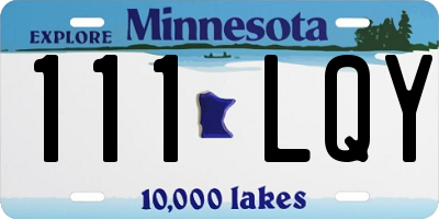 MN license plate 111LQY