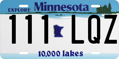 MN license plate 111LQZ