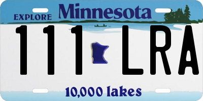 MN license plate 111LRA
