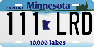 MN license plate 111LRD