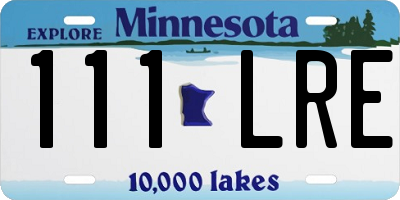 MN license plate 111LRE