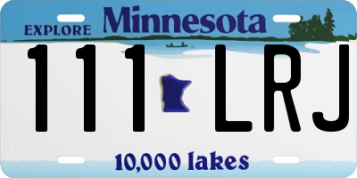 MN license plate 111LRJ