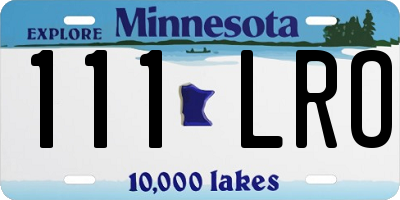 MN license plate 111LRO
