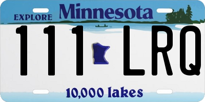 MN license plate 111LRQ