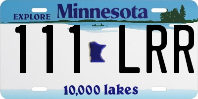 MN license plate 111LRR