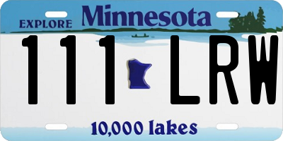 MN license plate 111LRW