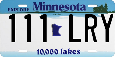 MN license plate 111LRY