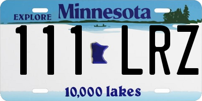 MN license plate 111LRZ