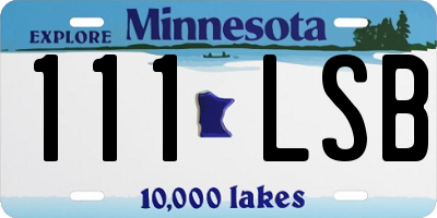 MN license plate 111LSB
