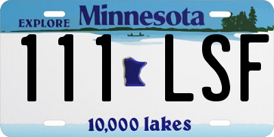 MN license plate 111LSF